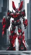 Placeholder: A close picture to Mix between machine and batman in transformers cyborg with black metal and red details armor in solo leveling shadow art style with red details detailsis in fantasy world
