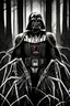 Placeholder: Darth vader with spider legs in a dark forest