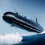 Placeholder: A high altitude submarine performing a sharp turn.