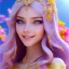 Placeholder: Beautyful smiling young woman, long hair amazing blue eyes, flowers, happy cosmic, bright colors, blue, pink, gold, jewels, realistic, photo real, clear sunny background, highly detailed, high contrast, 8k high definition, unreal engine 5, extremely sharp detail, light effect, sunny light background