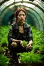 Placeholder: Unground solar punk tunnels, cinematic, dof background a, dystopian, sci-fi, award winning, Yui in a garden, National Geographic, breath taking, oxygen farm