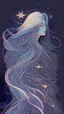 Placeholder: Long Hair and stars style of erte iridescent