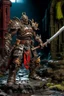 Placeholder: metal maden male chaos warrior of khorne in armor is holding a great sword in a ruined post-apocalyptic city, sci-fi, fantasy, horror, skulls on the ground, blood, Tornado, Roman, Empty chairs,Tangled roots,Key, Warped,Mangled,Ethereal, (Isolation:1.1), (Glaze:1.1), (Reflected light:1.2), Glass, Polygon, ultra detailed, intricate, oil on canvas, dry brush, (surrealism:1.1), (disturbing:1.1), trending on artstation, sharp focus, studio photo, intricate details, highly detailed, by greg rutkowski,