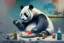 Placeholder: Panda eating chinesse paint art