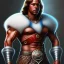 Placeholder: portrait of thundarr the barbarian, d & d, muscular! athetic slim bodybuilder, red and black, futuristic, fantasy, intricate, elegant, highly detailed, digital painting, artstation, concept art, smooth, sharp focus, illustration, art by artgerm and greg rutkowski and alphonse mucha