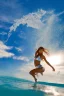 Placeholder: girl jumps in water ,water splash ,stabilized video,slow motion