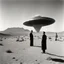 Placeholder: Archival photograph of aliens landing at Area 51 and meeting Orson Welles in jaunty desert garb