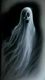 Placeholder: pencil drawing of ghost, Spooky, scary, halloween, black paper, color