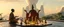 Placeholder: alien levitating yoga monk chess masters playing serious glowing chess on hex map in lounge on beautiful lush planet with huge pieces