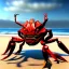 Placeholder: Giant Red Crab Monster, Realistic, on the beach by Van Gog 8k