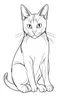 Placeholder: outline art for Cats coloring pages with sitch, white background, Sketch style, full body, only use outline, dementia patients style, clean line art, white background, no shadows and clear and well outlined.