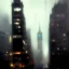 Placeholder:  Gotham city, Neogothic architecture,Beaux Arts architecture by Jeremy mann, point perspective,