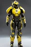 Placeholder: Yellow and black beeman from the future with armor