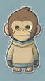 Placeholder: un lindo mono con un sueter, sticker, caricatura