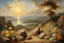 Placeholder: sunny day, clouds, rocks, trees, mountains, flowers, william turner paintings