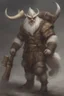 Placeholder: Dnd a bugbear with white fur and leather armor