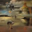 Placeholder: dusk landscape with lake,boat and human body, universe-like Soap Bubble,complex surgical instruments mixed with human body-like musical instruments,minimalism,Painting By Adrian Ghenie, Rene Magritte, Basquiat ,Salvador Dali, Lucian Freud, Jan Van Eyck