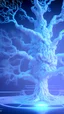 Placeholder: Generate a cyber-themed wallpaper featuring a futuristic tree of Yggdrasil. The tree should be depicted as a network of circuit lines and nodes resembling branches and leaves. The colors of the tree should be sky blue hues coupled with electric blue highlights, to create a unique yet appealing hacking vibe. The background of the wallpaper should be mostly dark to accentuate the cool blue tones of it. The overall aesthetic should be modern, while paying homage to traditional roots of Yggdrasil.