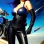 Placeholder: fullbody portrait 'beautiful face sexy Busty Female Biker riding a Superbike',looking at camera,hyperrealistic skin,Hyperrealistic crystal clear eyes,wearing skintight leather ,painting by gaston bussiere, greg rutkowski, yoji shinkawa, yoshitaka amano, tsutomu nihei, donato giancola, tim hildebrandt,Evan Lee,Akira-Raikou, oil on canvas, cinematic composition,sharp image, extreme detail,((fit full head inside picture)),32k