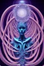 Placeholder: Spiritual being with Tentacles over human Head creating reality around, wrapping Spiral around Human, Psychedelic