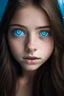 Placeholder: brunet girl with blue eyes