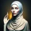 Placeholder: surreal, close up portrait of woman in hijab who is going into nothingness, invisible, turn to nothing, fine detail, highly intricate, modern surrealism painting, high-quality, volumetric lighting, 8k, ultrahd, George Grie, Marco Escobedo, Igor Morski,Brian Froud, Howard Lyon, Selina French