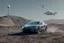 Placeholder: A Tesla 'Model S' is drifting at high speeds, at the lunar landing site of the 'Apollo 11'. (CINEMATIC, WIDE ANGLE LENS, PHOTO REAL)