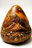 Placeholder: A brown mountain with amber stones designed in Mehndi design painted by Jackson Pollock