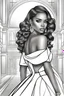 Placeholder: Coloring page of a elegant fashion model black woman, dynamic poses, full body portrait, thick and clean lines, clean details, ar 2:3, no-color, coloring page style, no-turban, coloring page style, non background, non color, non shading, no-grayscale