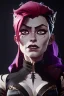 Placeholder: Brigitte Bardot as evil queen in black leather, leather, busty, cleavage, angry, stern look. character design by cory loftis, fenghua zhong, ryohei hase, ismail inceoglu and ruan jia. unreal engine 5, artistic lighting, highly detailed, photorealistic, fantasy