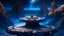 Placeholder: Meditation round podium , MAGIC rocky cliff, Palace carved into the rock, galaxy, infinity, space, sci-fi. , cosmos , space, for meditation , the most beautiful places ,