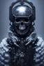 Placeholder: All Black british soldier, ghost, wearing high tech skull mask, white smoke, dark, rage, sorrow, high definition, ultra 8 k, volumetric lighting, blue fire, fog