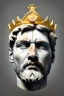 Placeholder: Ultra Realistic image, Roman sculpture, white marble material, Lionel Messi, gold Laurel leaves wreath, god crown, renaissance ornaments, one gold star in heart, sun ornament, sun rays background, chisel style, waist up portrait, emperor style, epic, celestial, cinematic lighting, God light, god rays, 4k resolution, smooth details, ornate details, soft lighting, unreal engine 5, art station, substance 3d.