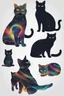 Placeholder: high quality, beautiful and fantastically designed silhouettes of colorful cat due to gravitational waves, beautifully designed wavelengths, very weak vibrations caused by fluctuations in the gravitational field of the universe, wave nature, stretching and compression, by yukisakura, awesome full color,