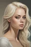 Placeholder: une joli femme blonde modern en couleur realist