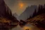 Placeholder: mistery night, mountains, rocks, river, epic, gothic and dark, wilfrid de glehn, friedrich eckenfelder, and anna boch impressionism paintings