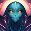 Placeholder: Alien Queen, beautiful face, portrait