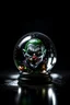 Placeholder: portrait of joker inside crystal ball against pitch black background, shot on Hasselblad h6d-400c, zeiss prime lens, bokeh like f/0.8, tilt-shift lens 8k, high detail, smooth render, down-light, unreal engine, prize winning