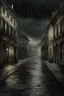 Placeholder: 1890s city streets with muddy road and dark atmosphere digital art