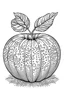 Placeholder: Apple, Clister crisp clear lines, clean line art, line art, Black and white coloring page, for adult, perfect shape, realistic, unique, unique style, masterpiece, variation, clean coloring page, coloring book illustration, no shading, only draw outlines, crisp, full page, use up the entire screen,