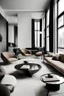 Placeholder: Describe an interior in the Bauhaus style, characterized by spaciousness, clean lines, and a refined color palette. Highlight the geometric clarity and minimalist shapes, with particular emphasis on the interplay of contrasting elements for a sophisticated ambiance.