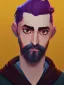 Placeholder: Portrait of a 30 year old strange gay wizard