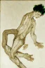 Placeholder: painting of a figure with the life-filled void of an empty existence, egon schiele masterpiece