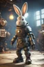 Placeholder: viking rabbit with rocket boots in fallout 4 setting, bokeh, downlight, prize winning, depth of field, trading robot monster in background, stereoscopic cartoon