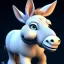 Placeholder: cute donkey with blue eyes,by pixar