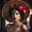 Placeholder: estudio profesional, woman catrina, Exquisite detail, 30-megapixel, 4k, 85-mm-lens, sharp-focus, f:8, ISO 100, shutter-speed 1:125, diffuse-back-lighting, award-winning photograph, High-sharpness, natural lighting, dramatic lighting, photoshopped, (masterpiece)), ((best quality)), (ultra-detailed), illustration, beautiful art, artistic, realistic, ((unity 8k wallpaper)), beautiful, ((ultra high resolution)), good composition, good art, scenery, cinematic, fantastic background,