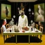 Placeholder: UN conference.a cat and human flesh-like surgical instruments and universe-like a pigeon and neuralink, surrealism,minimalism,Painting By Adrian Ghenie, Rene Magritte, Salvador Dali, Lucian Freud