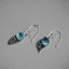 Placeholder: earring, jewlery, silver, crescent moon, aquamarine, avangard design