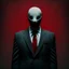 Placeholder: a scary man wearing a suit with a red tie who has no face