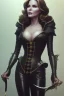 Placeholder: Jaclyn Smith as evil queen in black leather, busty, cleavage, dominatrix, curvy, angry, stern look. character design by cory loftis, fenghua zhong, ryohei hase, ismail inceoglu and ruan jia. unreal engine 5, artistic lighting, highly detailed, photorealistic, fantasy